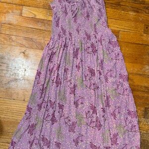 Kimchi Blue smocked Lavender Floral womens midi Dress Urban Outfitters